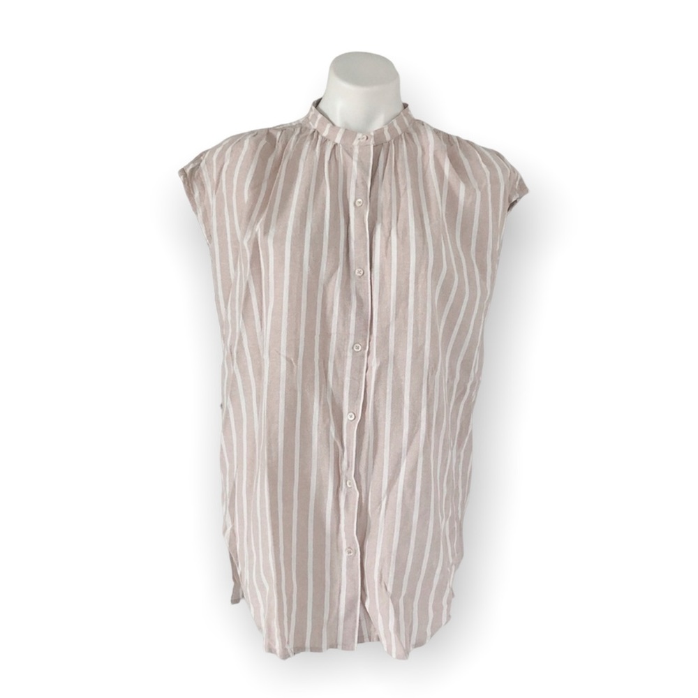 Lucky Brand Top Cotton Stripe Oversized Shirt Size L